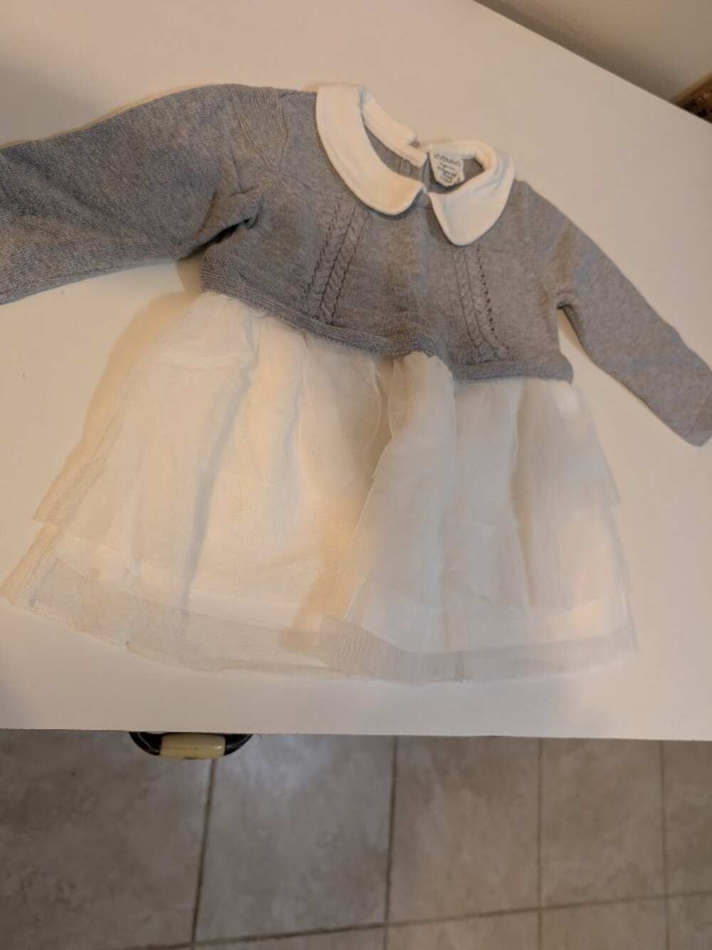 Baby Girl Peter Pan sweater knit tutu dress, size 6-12 months